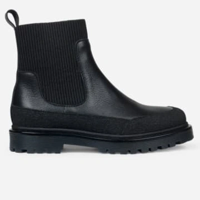 Shop Angulus Chelsea Boots With Track Sole In Black
