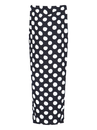 Shop Marni Polka Dot Printed Skirt In Black