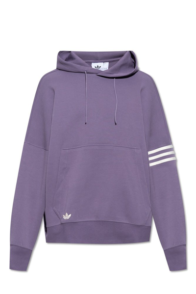 Shop Adidas Originals Drawstring Hoodie In Purple