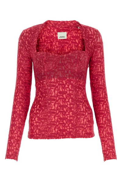 Shop Isabel Marant Squared Neck Lace In Pink