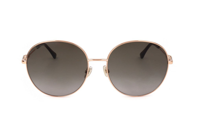 Shop Jimmy Choo Eyewear Birdie Round Frame Sunglasses In Gold
