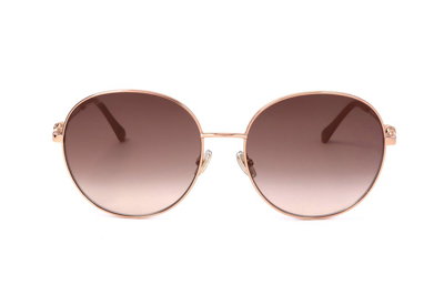 Shop Jimmy Choo Eyewear Birdie Round Frame Sunglasses In Pink