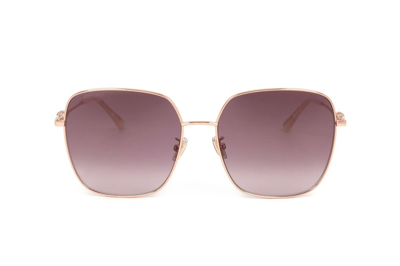Shop Jimmy Choo Eyewear Amora Square Frame Sunglasses In Gold