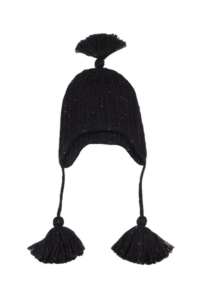 Shop Alanui Pompom Knitted Beanie In Navy