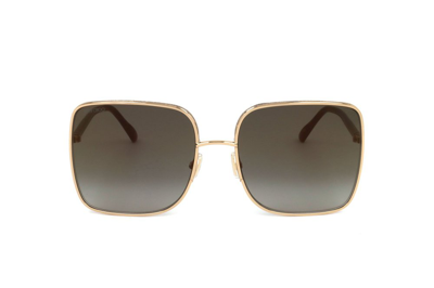Shop Jimmy Choo Eyewear Aliana Square Frame Sunglasses In Gold