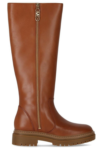 Shop Michael Michael Kors Regan Side Zipped Boots In Brown