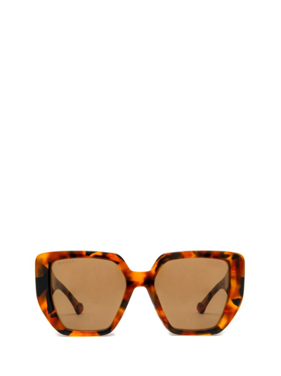 Shop Gucci Eyewear Oversized Square Frame Sunglasses In Multi