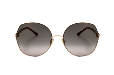 Shop Jimmy Choo Eyewear Mely Round Frame Sunglasses In Gold