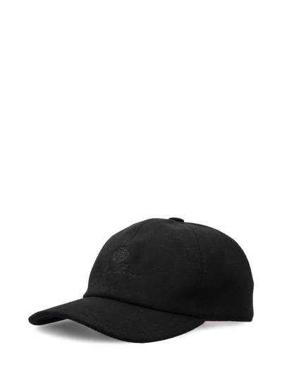 Shop Loro Piana Logo Embroidered Baseball Cap In Black