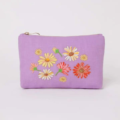 Shop Elizabeth Scarlett Wild Flower Lilac Cotton Mini Pouch
