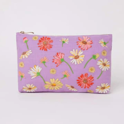 Shop Elizabeth Scarlett Wild Flower Lilac Cotton Everyday Pouch