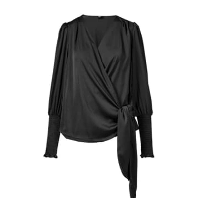 Shop Nu Denmark Rebecca Wrap Shirt Black