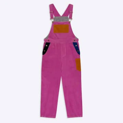 Shop Lowie Pink Colourblock Dungarees