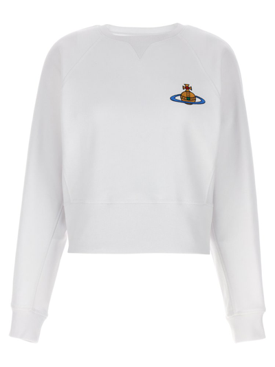 Shop Vivienne Westwood Orb Embroidered Crewneck Sweatshirt In White