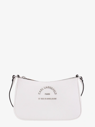 Shop Karl Lagerfeld Leather Closure With Zip Lined Shoulder Bags In Orange