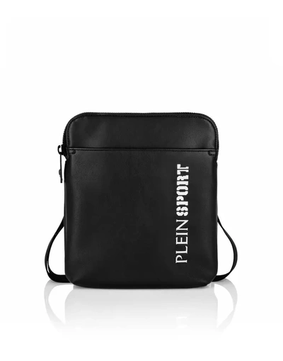Shop Plein Sport Black Polyester Messenger Bag
