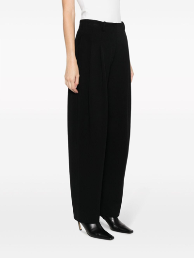 Shop Emporio Armani High-wasited Pleated Trousers In Black