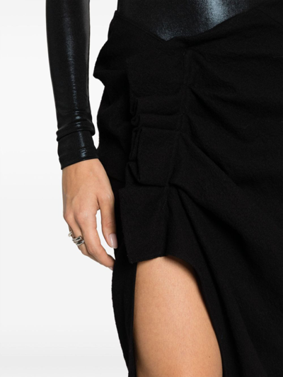 Shop Rick Owens Wool Maxi Skirt In Black