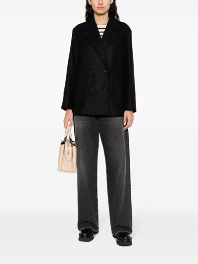 Shop Ps By Paul Smith Wool Double-breasted Coat In Black