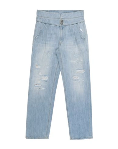 Shop Dondup Toddler Girl Jeans Blue Size 3 Cotton, Elastomultiester