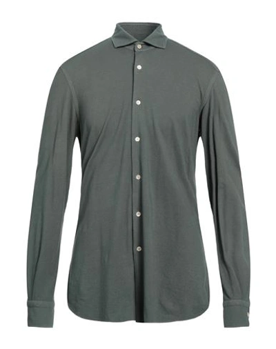 Shop Boglioli Man Shirt Military Green Size 16 ½ Cotton