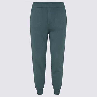 Shop Dsquared2 Green Wool Track Pants In Nero