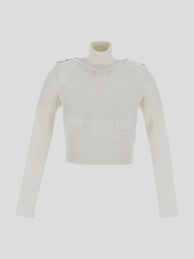 Shop Elisabetta Franchi Sweaters In Ivory