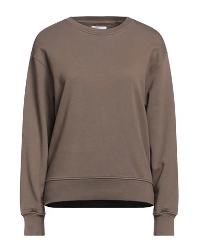 Shop Colorful Standard Woman Sweatshirt Khaki Size Xs Organic Cotton In Beige