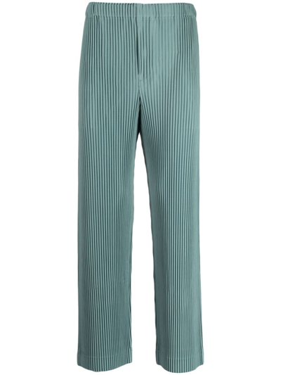 Shop Issey Miyake Green Mc August Pleated Trousers - Men's - Polyester In Blue