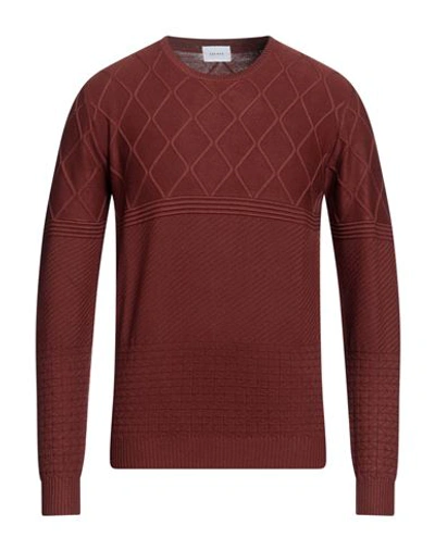 Shop Sseinse Man Sweater Rust Size Xl Viscose, Nylon In Red