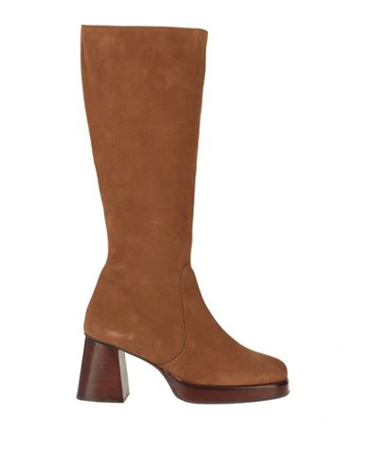 Shop Jonak Woman Boot Camel Size 8 Leather In Beige