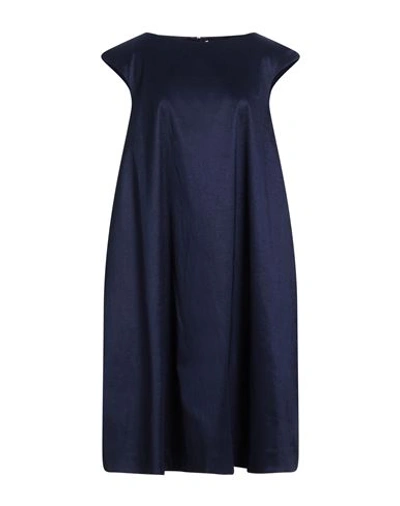 Shop Rossopuro Woman Mini Dress Navy Blue Size S Polyester, Nylon, Elastane