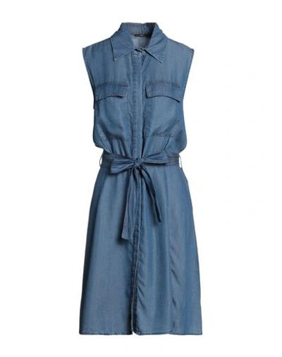 Shop Take-two Woman Mini Dress Blue Size L Lyocell