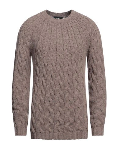 Shop Alpha Studio Man Sweater Sand Size 44 Acrylic, Baby Alpaca Wool, Wool In Beige