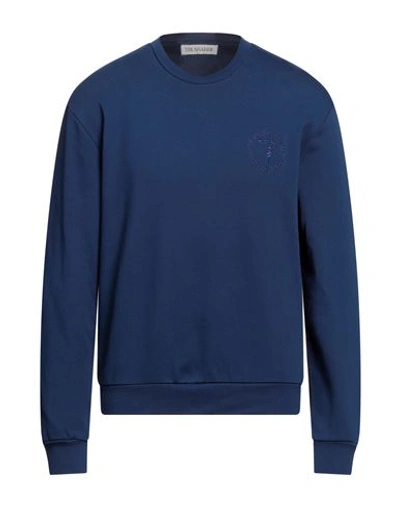 Shop Trussardi Man Sweatshirt Blue Size Xxl Cotton