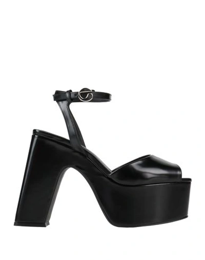 Shop Coperni Woman Sandals Black Size 8 Textile Fibers