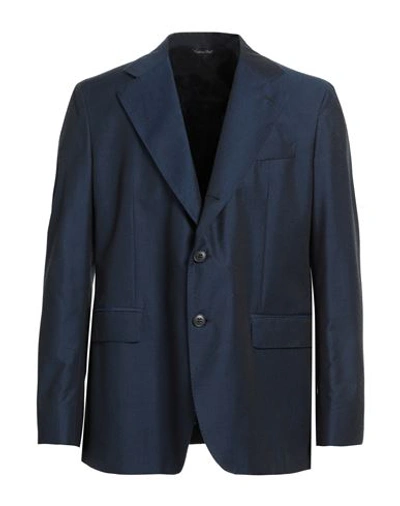 Shop Brian Dales Man Blazer Midnight Blue Size 44 Wool, Cotton