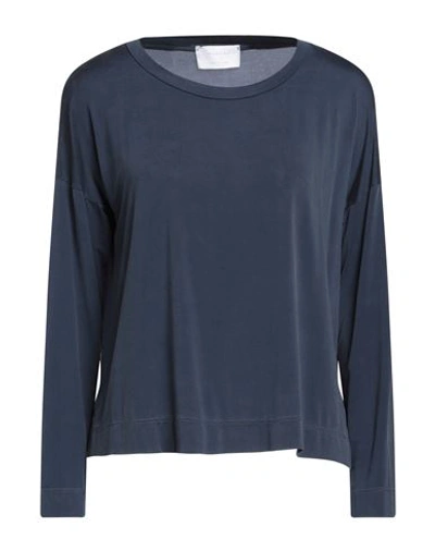 Shop Daniele Fiesoli Woman T-shirt Navy Blue Size 1 Cupro, Elastane