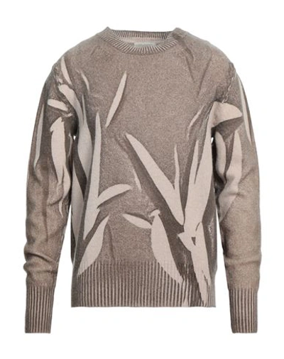 Shop Covert Man Sweater Light Brown Size 40 Wool In Beige