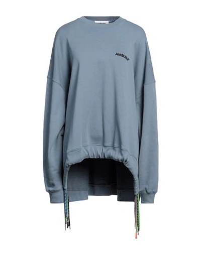 Shop Ambush Woman Sweatshirt Pastel Blue Size L Cotton, Polyester