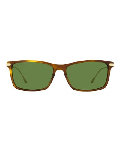 Shop Longines Rectangular Lg0023 Sunglasses Man Sunglasses Gold Size 58 Acetate, Metal