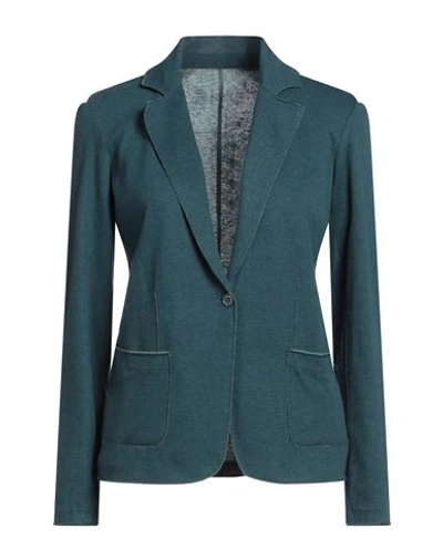Shop Majestic Filatures Woman Blazer Deep Jade Size 1 Cotton, Cashmere In Green
