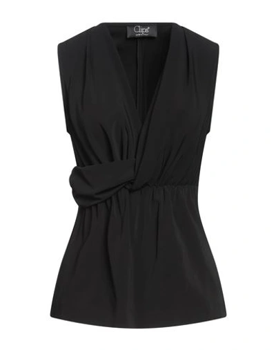 Clips Woman Top Black Size 6 Viscose, Elastane In Black