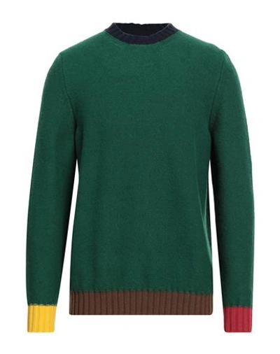 Shop Mqj Man Sweater Dark Green Size 40 Polyamide, Acrylic, Wool