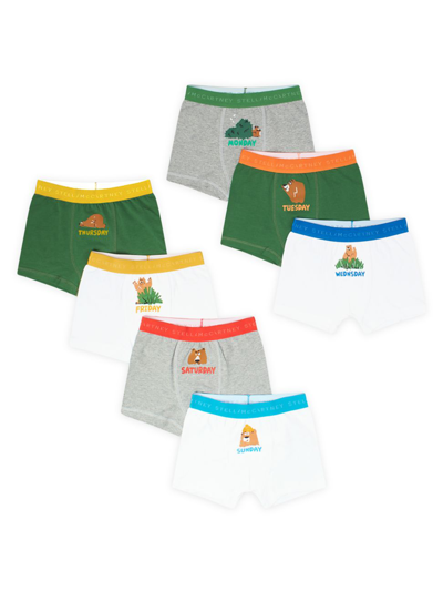 Shop Stella Mccartney Little Boy's & Boy's Days Of The Week Boxers Set In Neutral