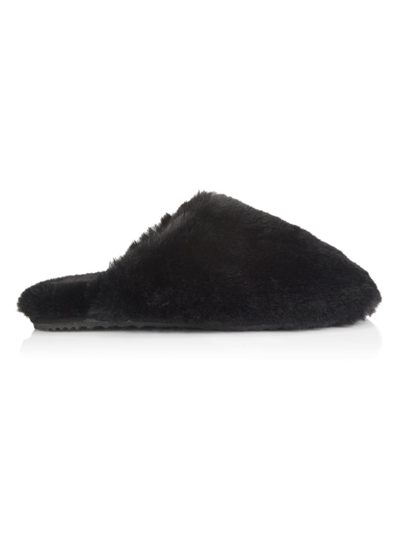 Shop Apparis Women's Melody Faux Fur Slippers In Noir