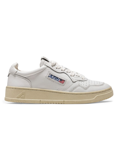 Shop Autry Men's Medalist Low Sneakers In White White