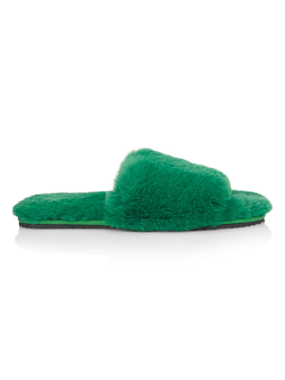 Shop Apparis Women's Diana Faux Fur Slippers In Verdant Green