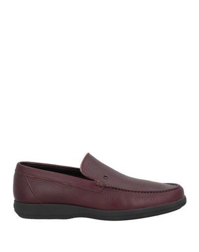 Shop A.testoni A. Testoni Man Loafers Burgundy Size 9 Calfskin In Red