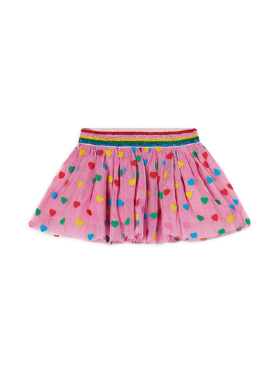 Shop Stella Mccartney Baby Girl's Party Hearts Tulle Skirt In Pink